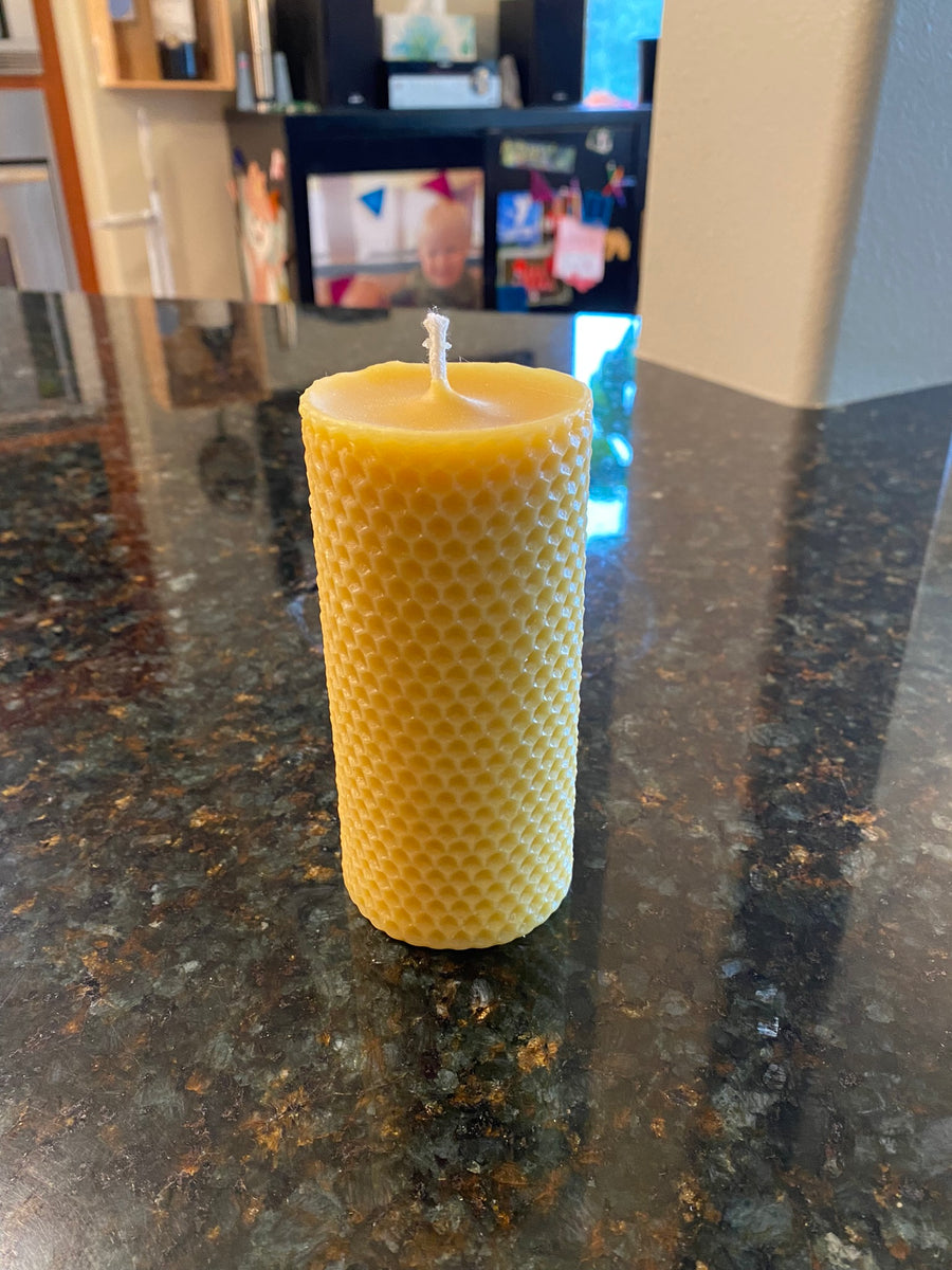 Set of 3 organic beeswax candles-4 wide up to 6 tall-100% Pure Beeswax  Pillar candle-natural beeswax-pure beeswax pillar candles