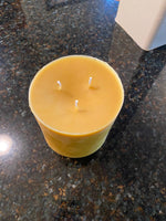100% Pure Beeswax Pillar Candle-extra large 3 wick Beeswax Pillar Candle-Pure Organic Beeswax Candle-extra large 6” diameter up to 6” tall
