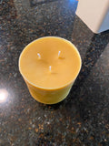 100% Pure Beeswax Pillar Candle-extra large 3 wick Beeswax Pillar Candle-Pure Organic Beeswax Candle-extra large 6” diameter up to 6” tall