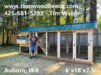 ★★ Walk-In Chicken Coop 6' wide ★★