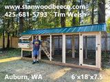 ★★ Walk-In Chicken Coop 6' wide ★★