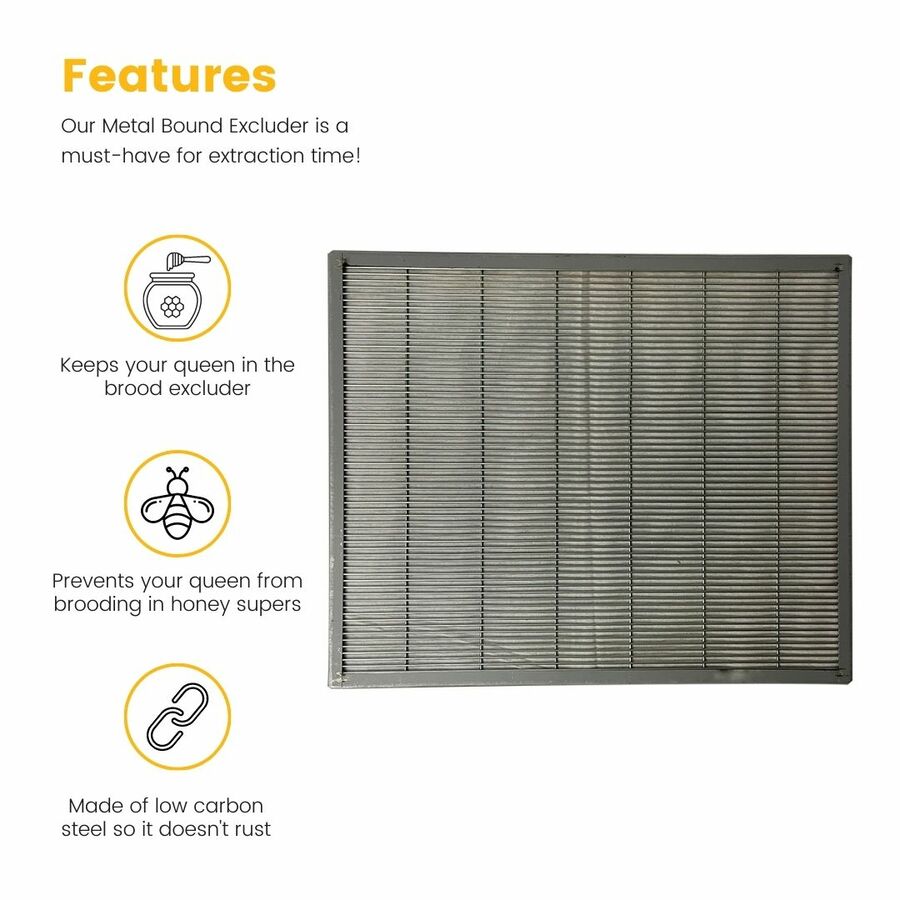 10 Frame Metal Bound Extra Heavy Welded Queen Excluder - Image 2