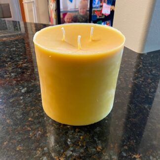 100% Pure Beeswax Pillar Candle-extra large 3 wick Beeswax Pillar Candle-Pure Organic Beeswax Candle-extra large 6” diameter up to 6” tall