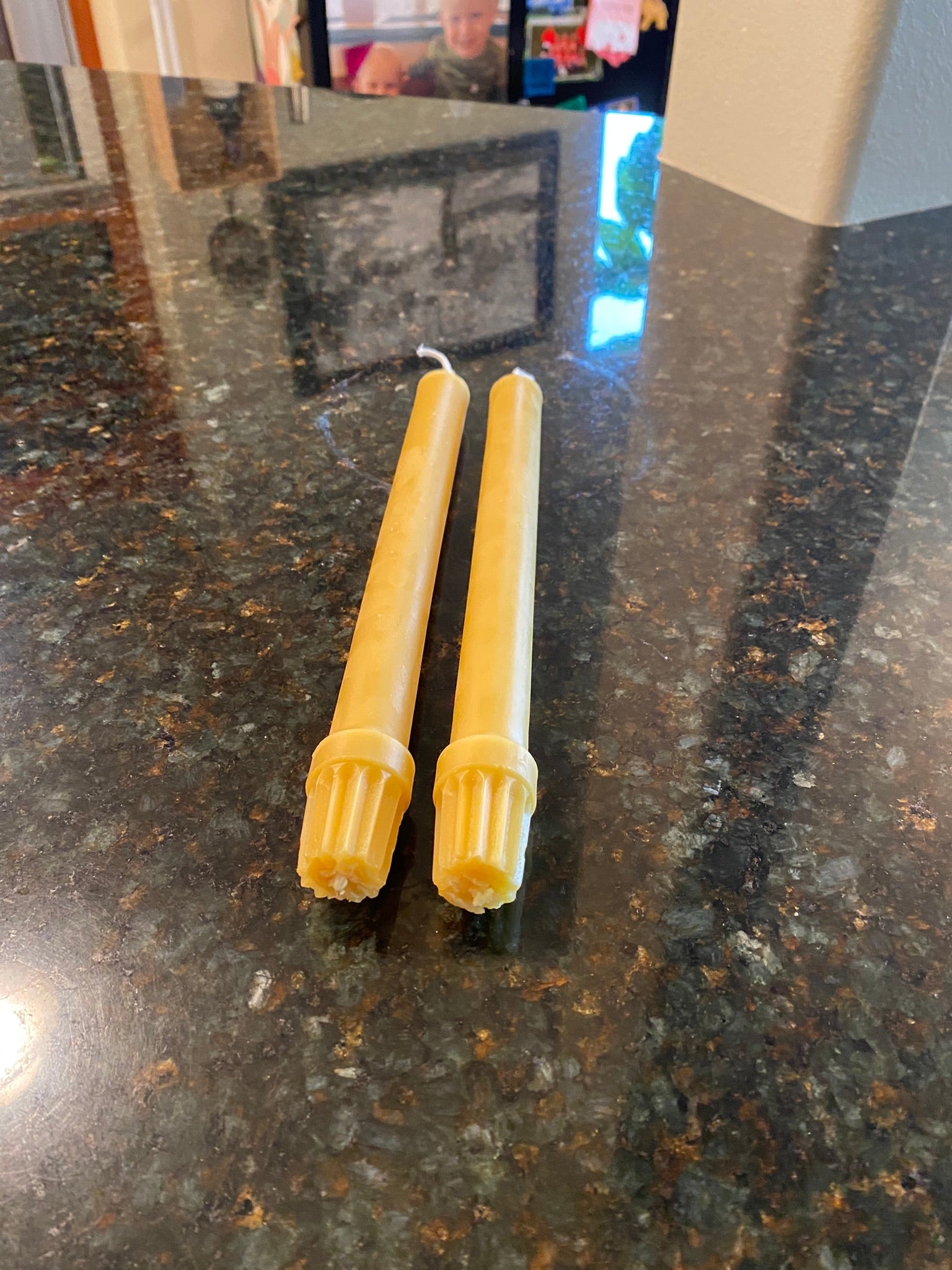 100% Pure Beeswax Taper Candles. Set of 2 pure organic beeswax candles, 10" elegant taper candles. White beeswax or Natural beeswax tapers - Image 2