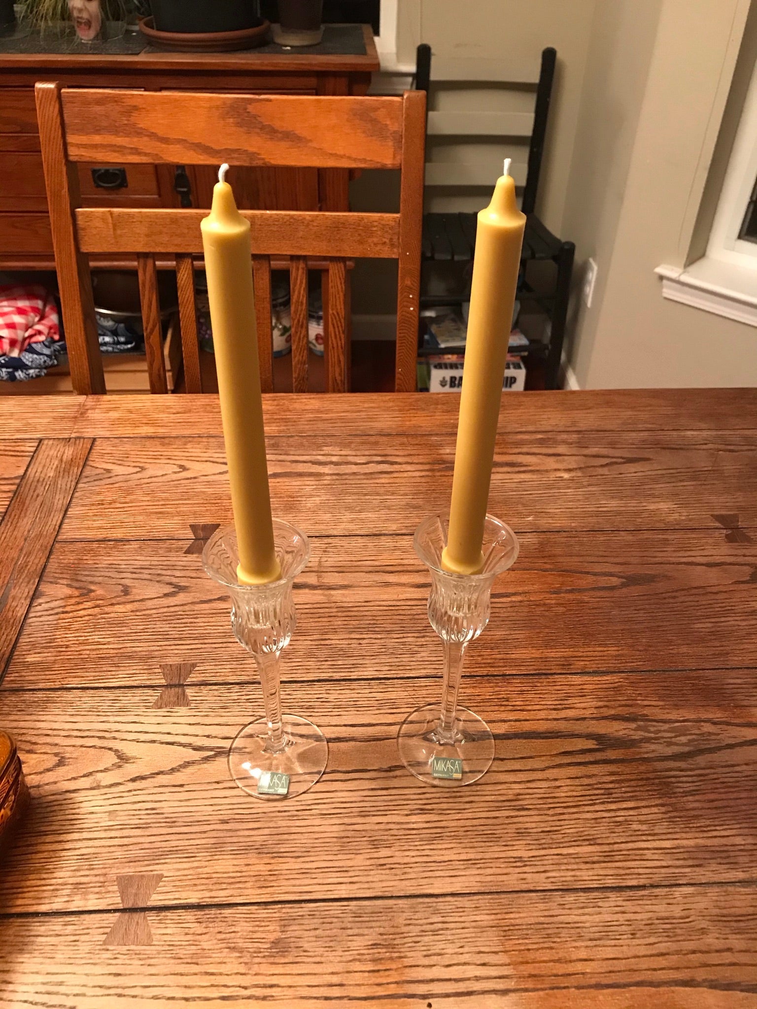 100% Pure Beeswax Taper Candles. Set of 2 pure organic beeswax candles, 10" elegant taper candles. White beeswax or Natural beeswax tapers - Image 3