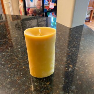 100% Pure Beeswax 3" Pillar Candle 6" Tall