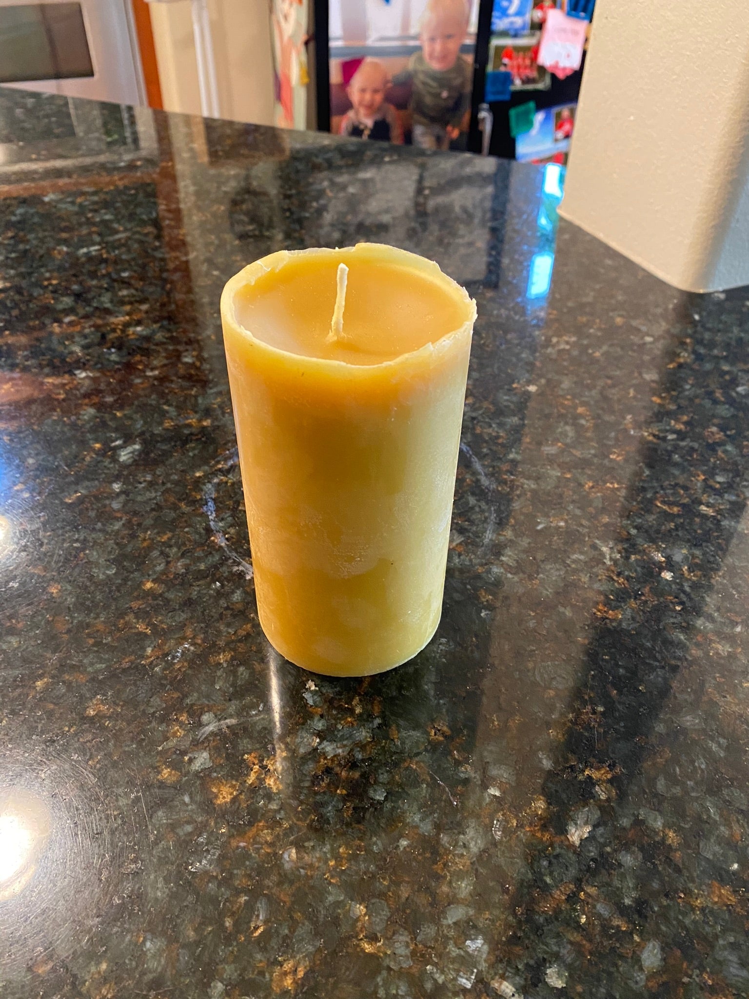 100% Pure Beeswax 3" Pillar Candle 6" Tall - Image 3
