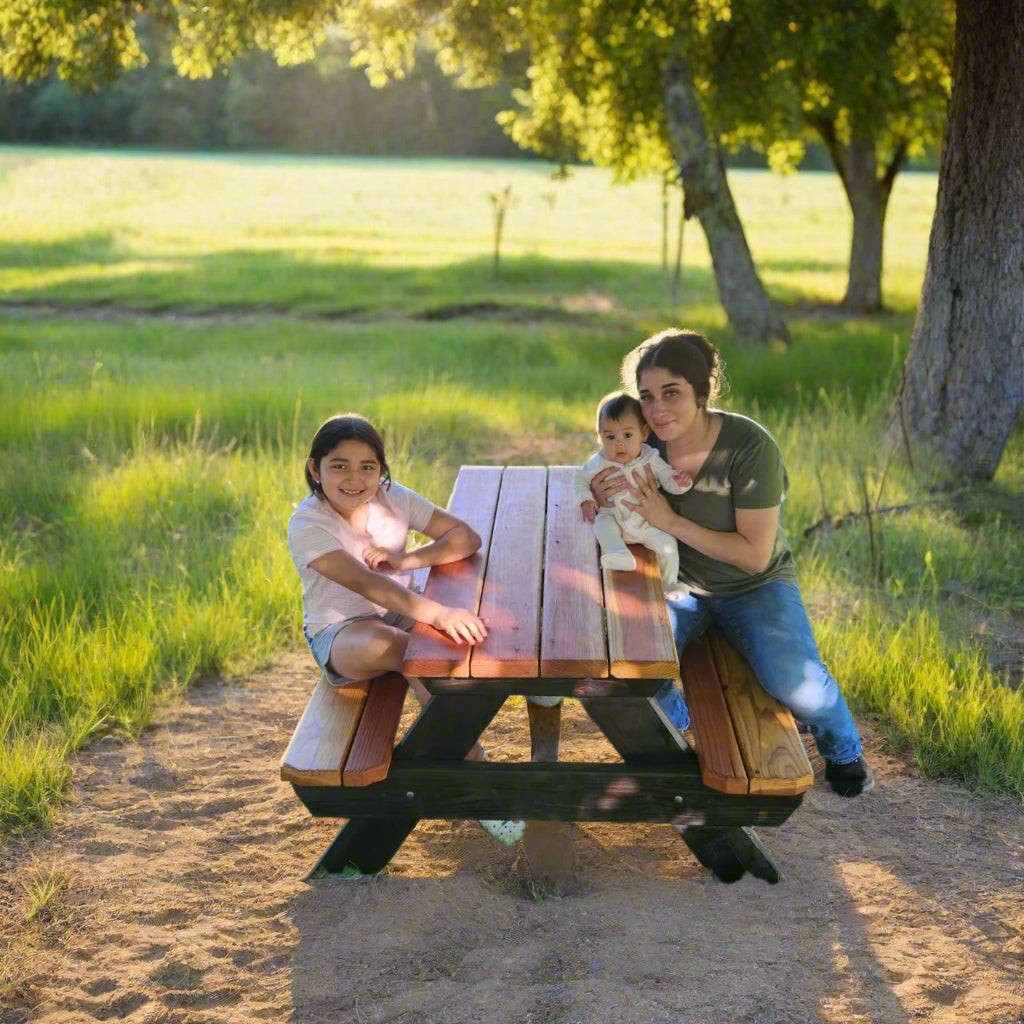 Redwood A-Frame Picnic Tables - Image 3