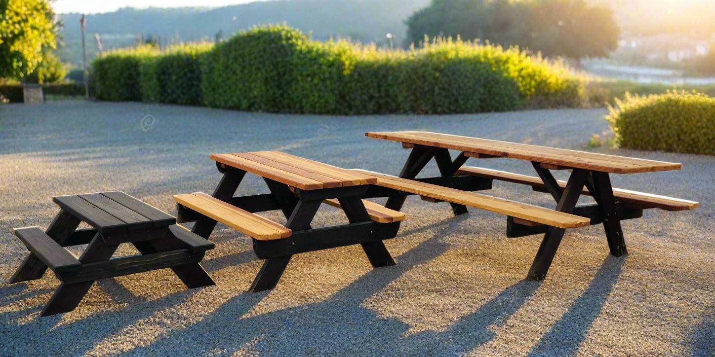 Redwood A-Frame Picnic Tables - Image 2